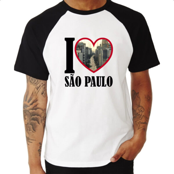 Camiseta Raglan I love sao paulo - Imagem 3