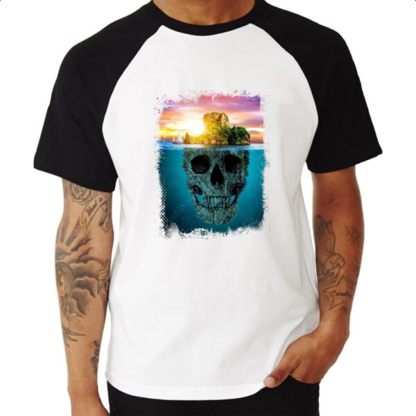 Camiseta Raglan Ilha da caveira 2 - Imagem 3