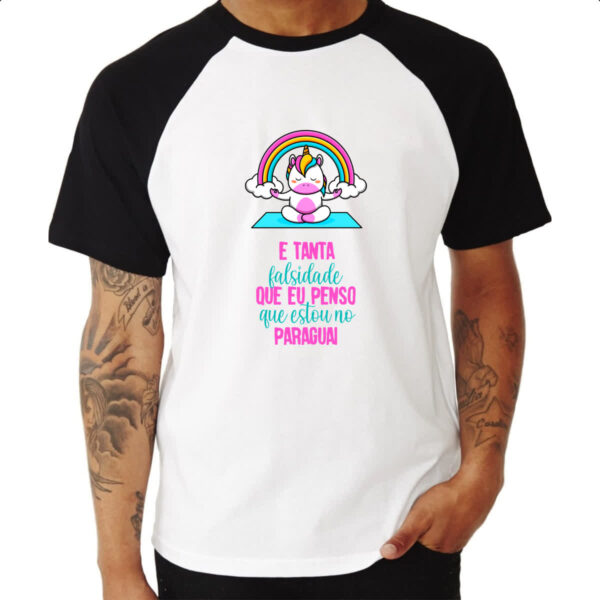 Camiseta Raglan Ironico e tanta falsidade - Imagem 3
