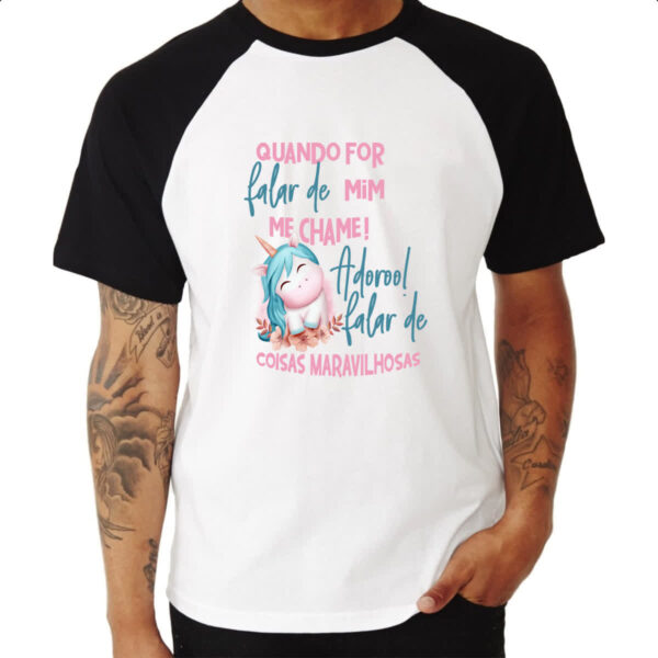 Camiseta Raglan Ironico quando for falar de mim - Imagem 3