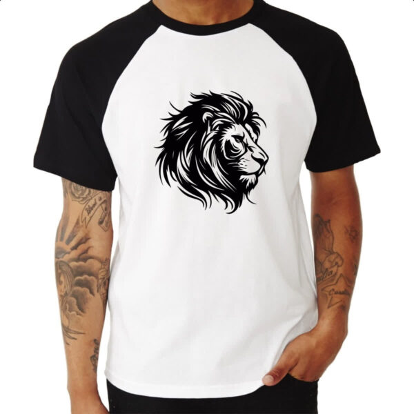 Camiseta Raglan Leao de Juda Linear - Imagem 3