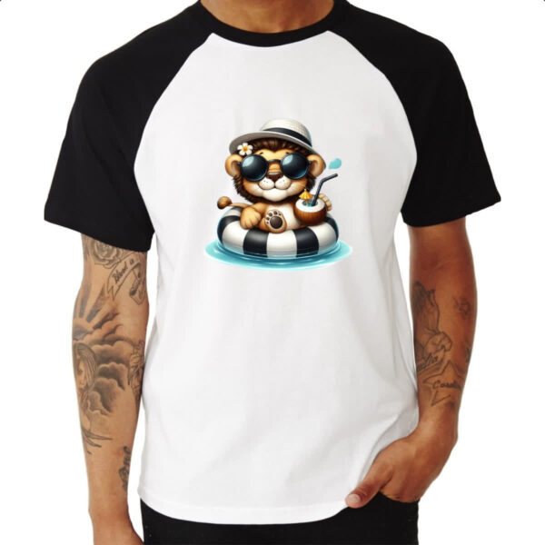 Camiseta Raglan Leao na boia - Imagem 3