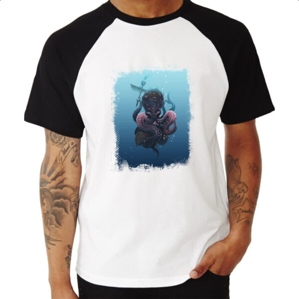 Camiseta Raglan Lendas do Mar Kraken 02 - Imagem 3