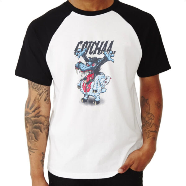 Camiseta Raglan Lobo em pele de cordeiro - Imagem 3