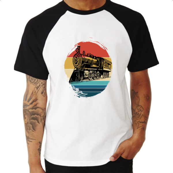 Camiseta Raglan Locomotiva Sunset - Imagem 3