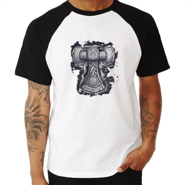 Camiseta Raglan Martelo mitologico do Thor - Imagem 3