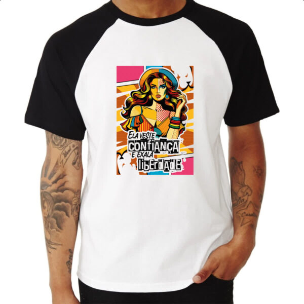 Camiseta Raglan Mulher exala liberdade - Imagem 3