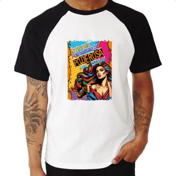Camiseta Raglan Mulher resiliente - Imagem 3