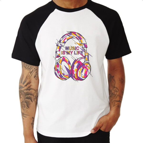Camiseta Raglan Music is my life - Imagem 3