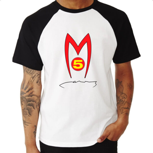 Camiseta Raglan Mach 5 Logo e contorno - Imagem 3