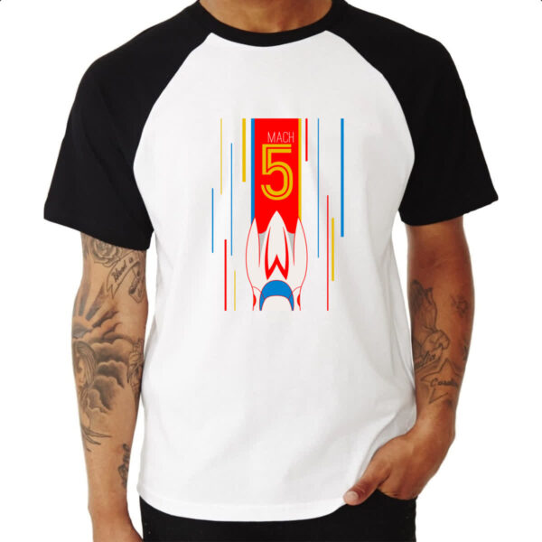 Camiseta Raglan Mach 5 banner e listras - Imagem 3