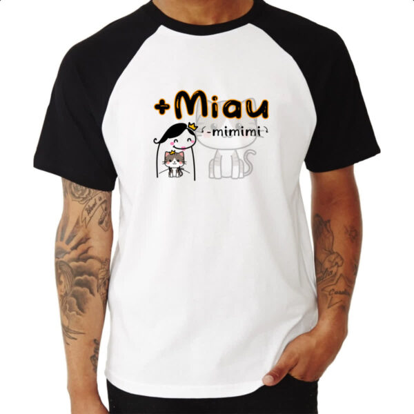 Camiseta Raglan Mais miau e menos mimimi - Imagem 3