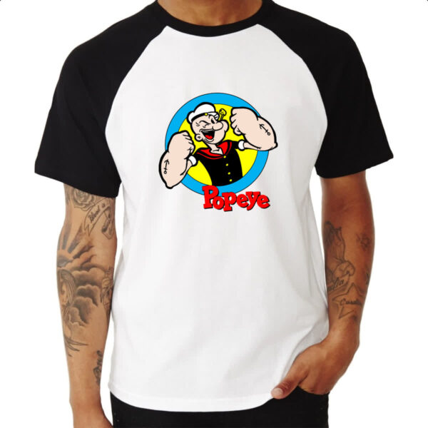 Camiseta Raglan Mariheiro Popeye Classico - Imagem 3