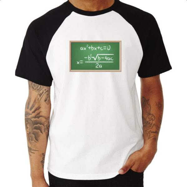 Camiseta Raglan Matematica equacao segundo grau - Imagem 3