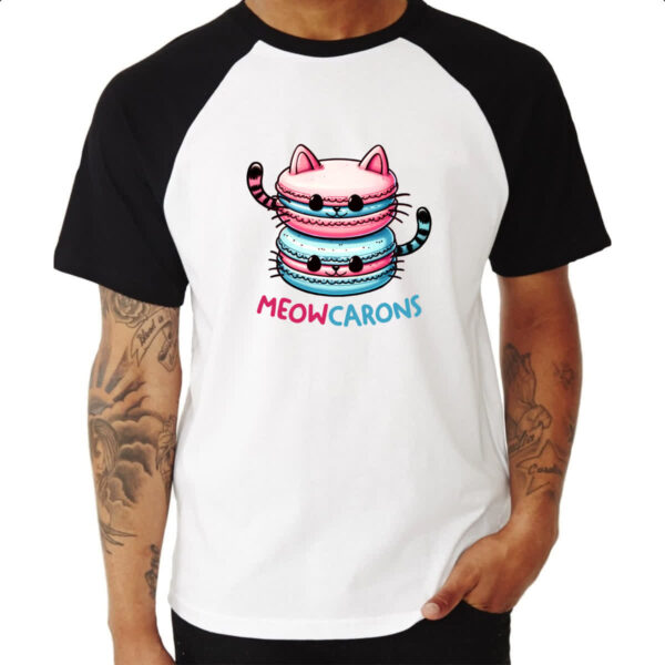 Camiseta Raglan Meowcarons - Imagem 3