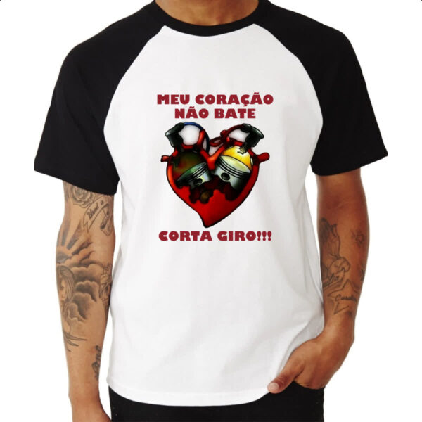 Camiseta Raglan Meu coracao nao bate Corta giro - Imagem 3