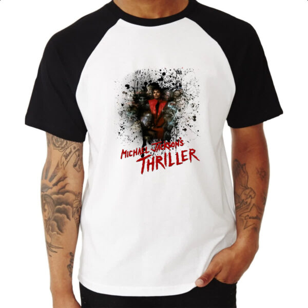 Camiseta Raglan Michael Jackson Thriller 02 - Imagem 3