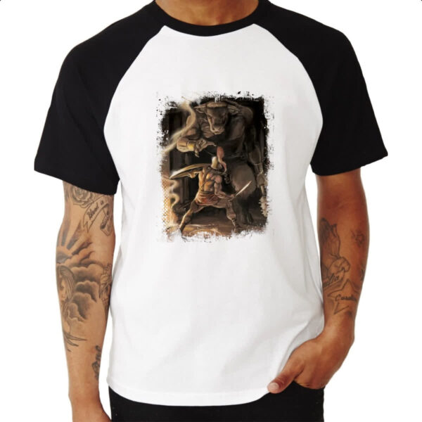 Camiseta Raglan Mitologia Teseu vs Minotauro 01 - Imagem 3