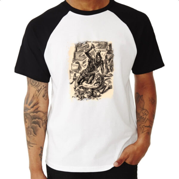 Camiseta Raglan Mitologia Teseu vs Minotauro 02 - Imagem 3