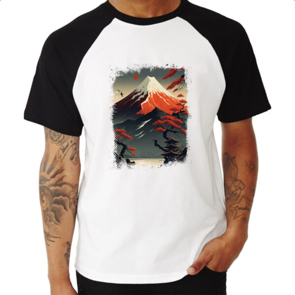 Camiseta Raglan Montanha Fugi Japao 2 - Imagem 3