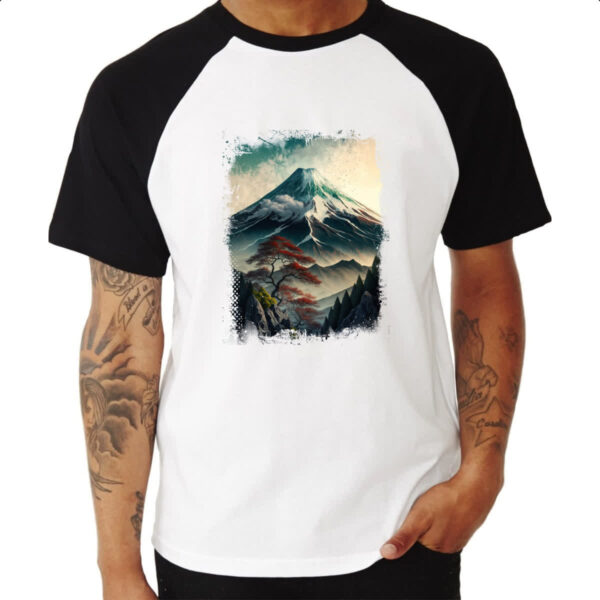 Camiseta Raglan Montanha Fugi Japao 5 - Imagem 3