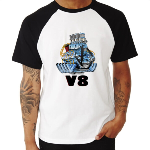 Camiseta Raglan Motor V8 Power - Imagem 3