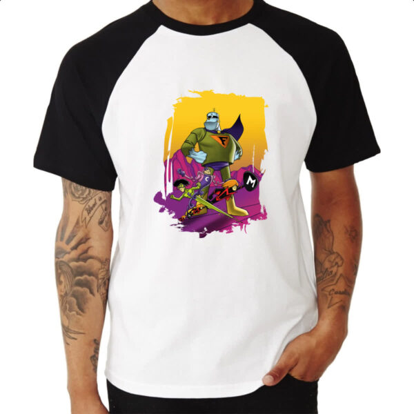 Camiseta Raglan Nostalgia Frankstein Jr e os Impossiveis - Imagem 3