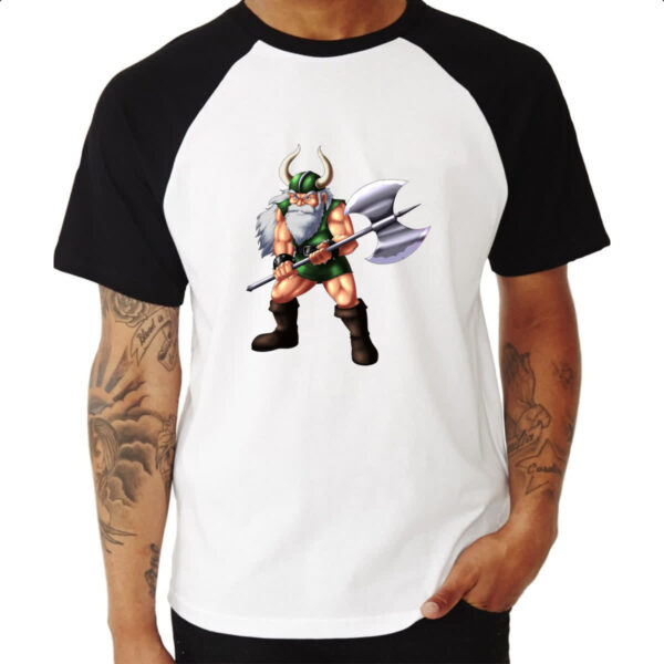 Camiseta Raglan Nostalgia Golden Axe Gilius Thunderhead - Imagem 3