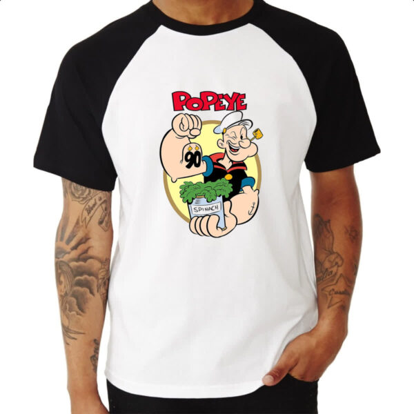 Camiseta Raglan Nostalgia Popeye 90 anos - Imagem 3