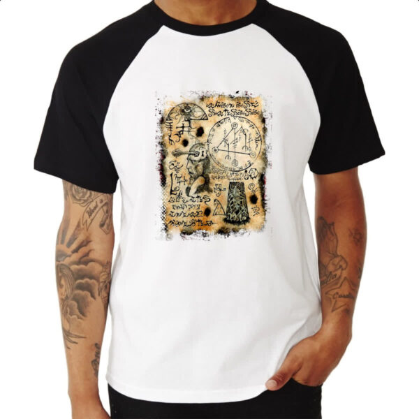 Camiseta Raglan Necronomicon Fragmento Yog Sothoth - Imagem 3