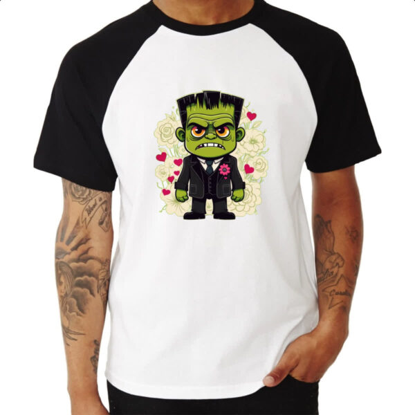 Camiseta Raglan Noivo Frankenstein - Imagem 3