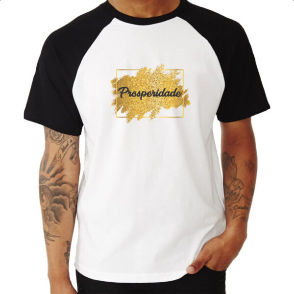 Camiseta Raglan Ano novo prosperidade - Imagem 3