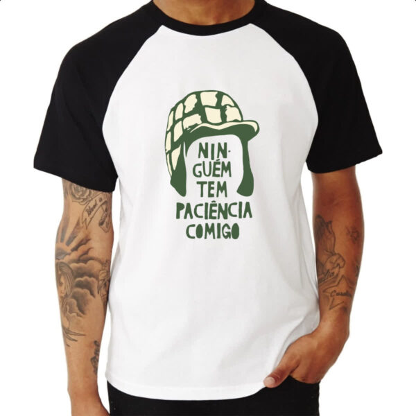 Camiseta Raglan Ninguem tem paciencia comigo - Imagem 3