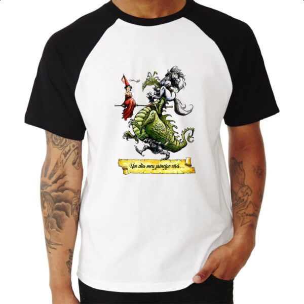 Camiseta Raglan Um dia meu principe vira - Imagem 3