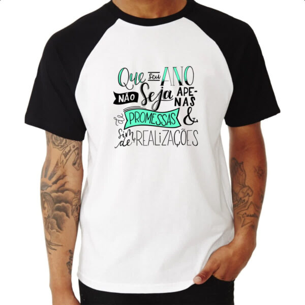 Camiseta Raglan Ano novo realizacoes - Imagem 3
