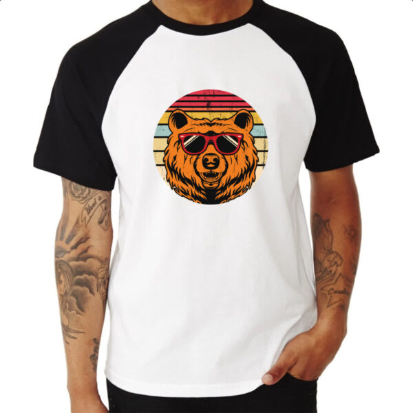 Camiseta Raglan Urso ray ban sunset - Imagem 3
