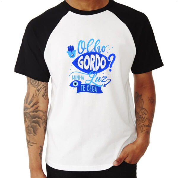 Camiseta Raglan Olho Grego gordo cego - Imagem 3