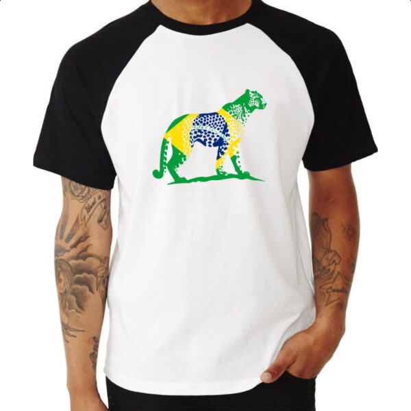 Camiseta Raglan Onca Pintada Fauna Brasil - Imagem 3