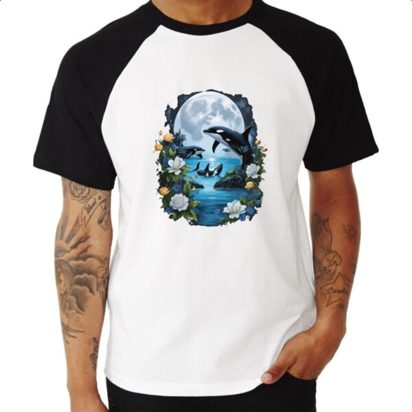 Camiseta Raglan Orca ao luar - Imagem 3
