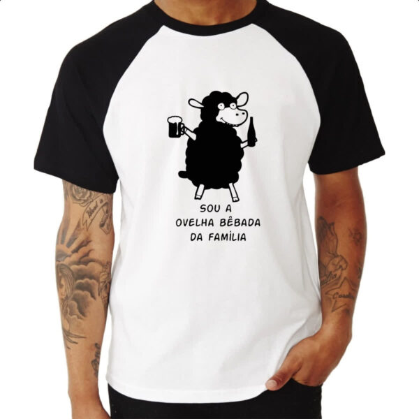 Camiseta Raglan Ovelha Bebada da Familia - Imagem 3
