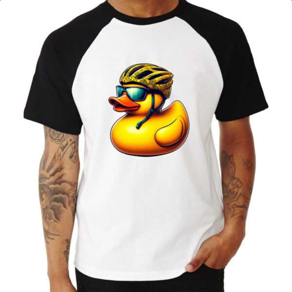 Camiseta Raglan Patinho de borracha Ciclista - Imagem 3