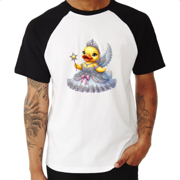 Camiseta Raglan Patinho de borracha Fada - Imagem 3