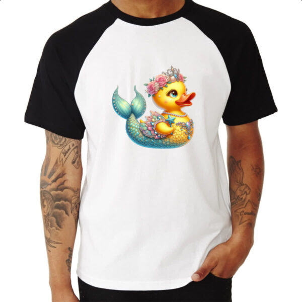 Camiseta Raglan Patinho de borracha Sereia - Imagem 3