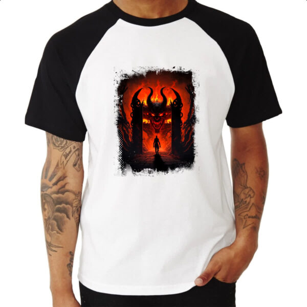 Camiseta Raglan Portal do inferno 2 - Imagem 3