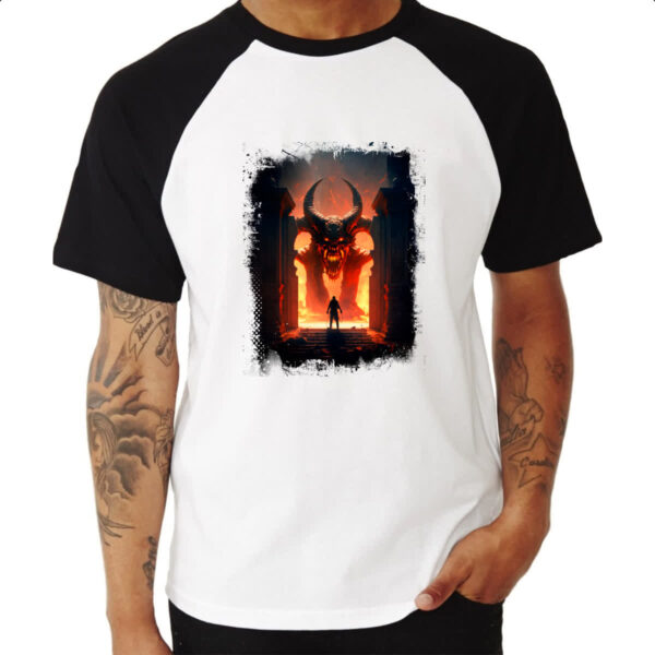 Camiseta Raglan Portal do inferno 3 - Imagem 3