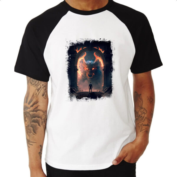 Camiseta Raglan Portal do inferno 4 - Imagem 3