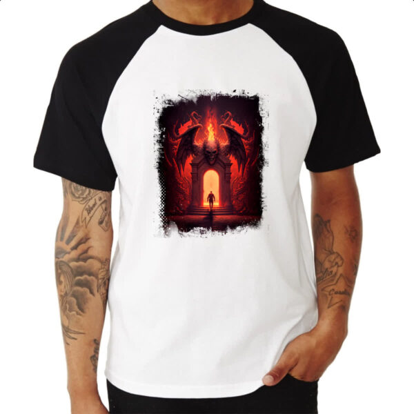 Camiseta Raglan Portal do inferno 5 - Imagem 3