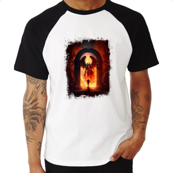Camiseta Raglan Portal do inferno 6 - Imagem 3