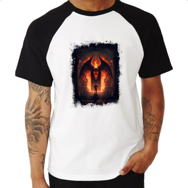 Camiseta Raglan Portal do inferno 7 - Imagem 3