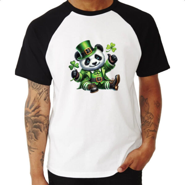 Camiseta Raglan Panda St Patrick - Imagem 3